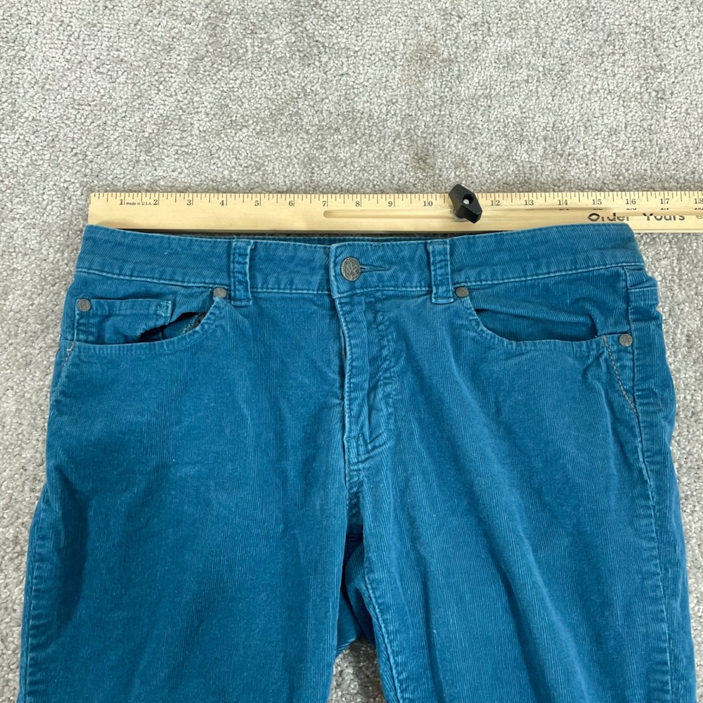 Prana Corduroy Pants Womens 10 Teal Blue Straight Tapered - Picture 7 of 12
